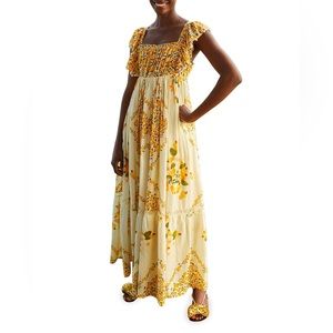 Farm Rio Off White Cashew Crossed Back Women's Dress XL Embroidered Maxi $275